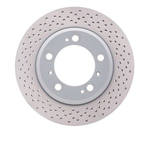 Porsche 911 Brake Rotor (1) - Rear - R1 Concepts - Drilled GeoSPEC Coated - `98-`08